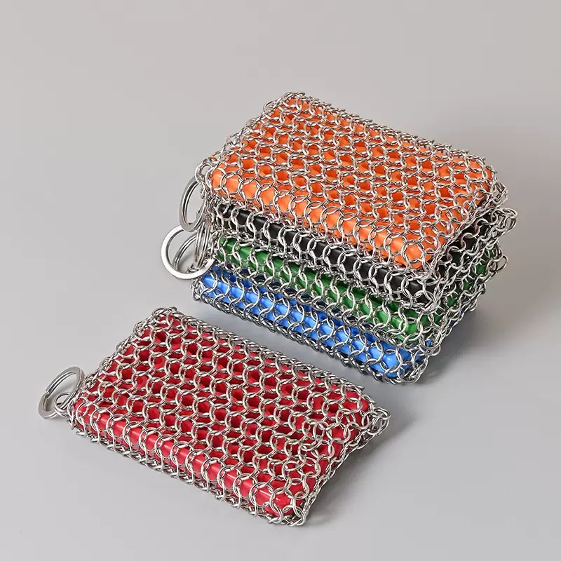 Upgrade Your Cleaning Routine with Our Stainless Steel Chainmail Scrubber!