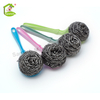 Replaceable Substitute Cleaning Ball Handle Dish Steel Wire Scourer Ball Stainless Steel China Scrubber with Handle