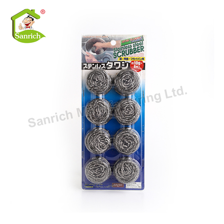 Blister Packing Kitchen Pot Cleaning Metal Steel Spiral Mesh Scourers Clean Ball