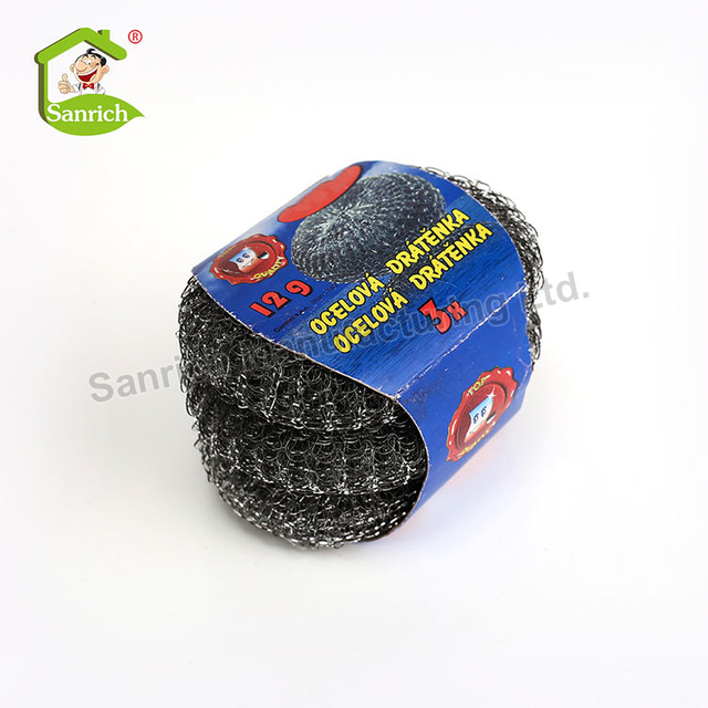 Household Stainless-plated Steel Wire Mesh Scourer Washing Flat Round Copper Plating Cleaning Ball