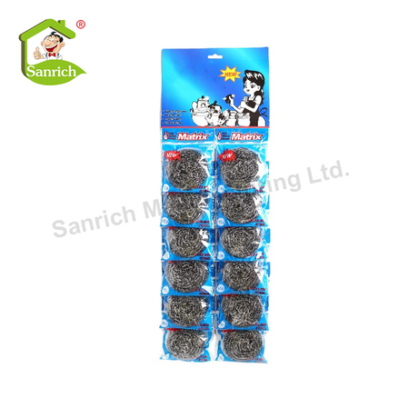 Manufacturer High Quality Kitchen Dish Washing Cleaning Ball Metal Wire Stainless Steel Scourer Mesh Scrubber 12pcs