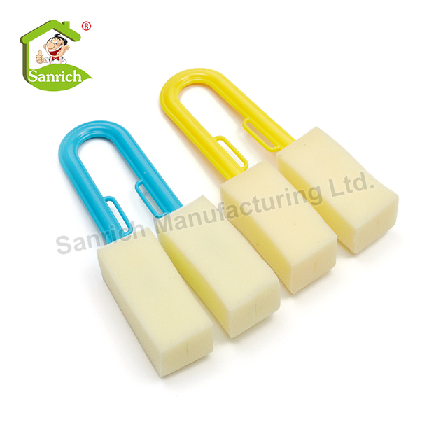 Replaceable Brush Baby Water Bottle Cup Washing Sponge Brush Handle Bottle Sponge Cleaning Brush