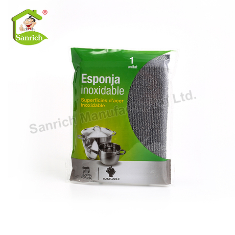 Super Dish Washing Cleaning Stainless Steel Mesh Scourer Sponge Scrubber Pad