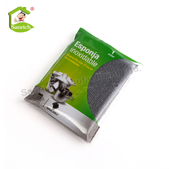 Super Dish Washing Cleaning Stainless Steel Mesh Scourer Sponge Scrubber Pad