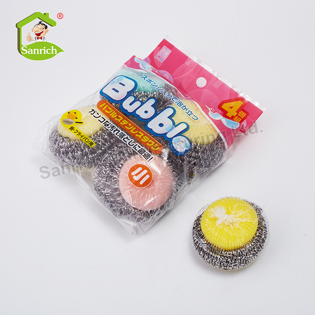 Custom Kitchen Cleaning Mesh Sponge Scourer Pad Stainless Steel Household Dish Washing Scrubber