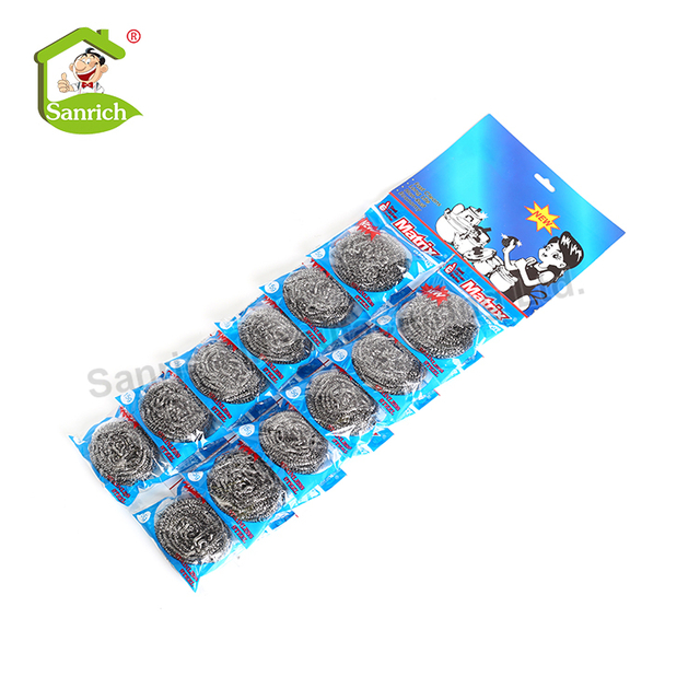 Manufacturer High Quality Kitchen Dish Washing Cleaning Ball Metal Wire Stainless Steel Scourer Mesh Scrubber 12pcs
