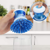 Kitchen Dishwashing Brush Scrubber Cleaning Cleaner Dish Soap Brush Grips Press Soap Dispensing Palm Brush