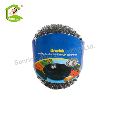 Household Stainless-plated Steel Wire Mesh Scourer Washing Flat Round Copper Plating Cleaning Ball
