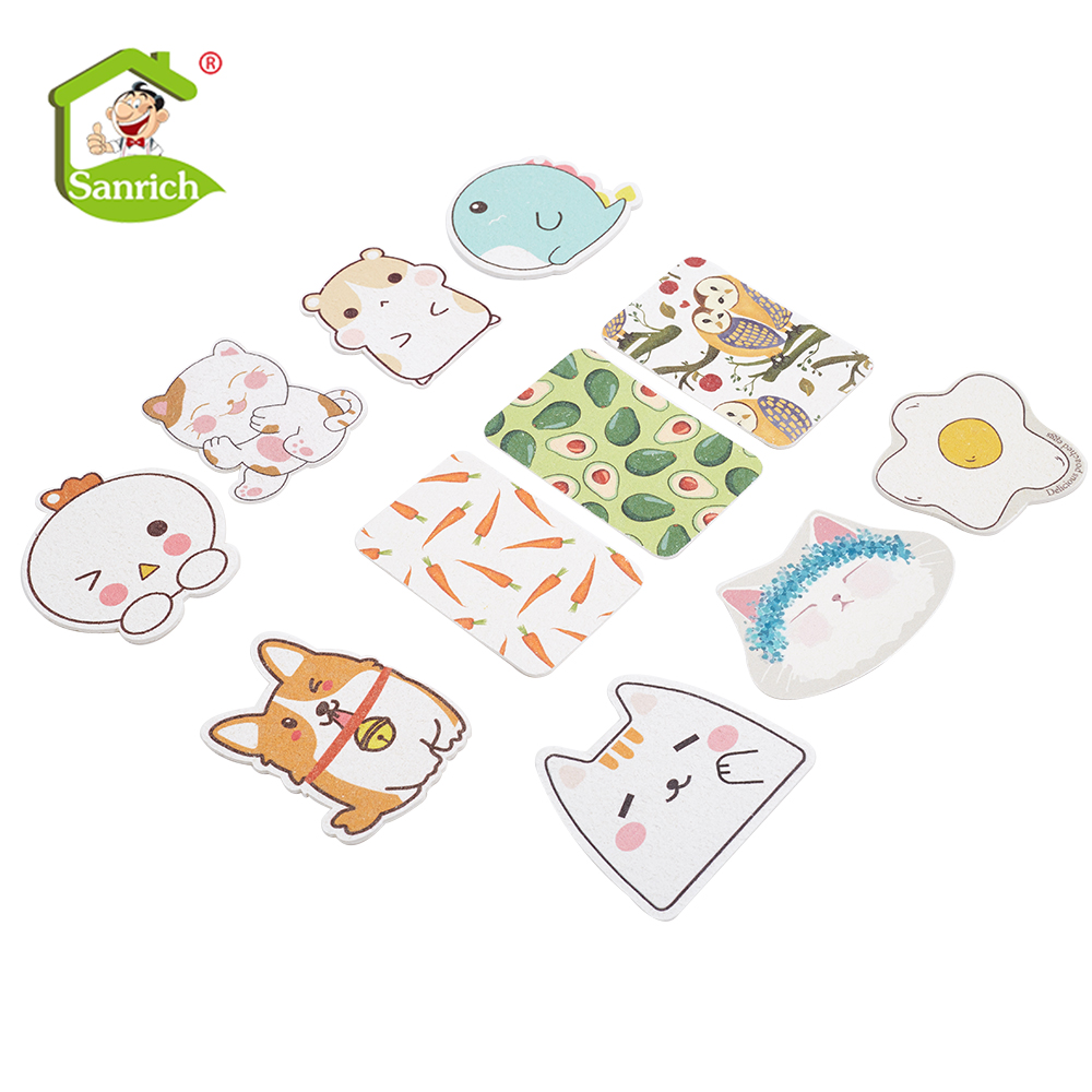 Customizable Dishwashing Wood Pulp Sponge Scouring Pad Printed Compressed Cellulose Sponge