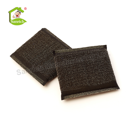 Wholesale Non-Scratch Heavy Duty Dish Scrubber Washing Stainless Steel Wool Scrubber Kitchen Cleaning Metal Sponge Scourer