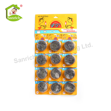 410 Stainless Steel Wool Compostible Pan Scourers Kitchen Pot Cleaner Metal Mesh Scrubber for Dishes