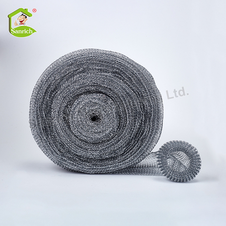 Galvanized Iron Mesh Scourer In Roll Material Kitchen Cleaning Scrubber Material