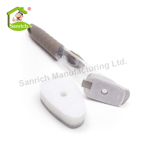 3 In 1 Long Handle Kitchen Cleaning Washing Brush With Sponge Soap Dispensing Dispenser Dishwashing Brushes