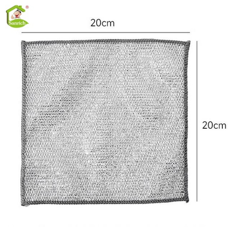 2024 New Multipurpose Wire Dishwashing Silver Dishwashing Cloth Scrubs & Cleans for Dishes, Sinks, Counters Stove Tops