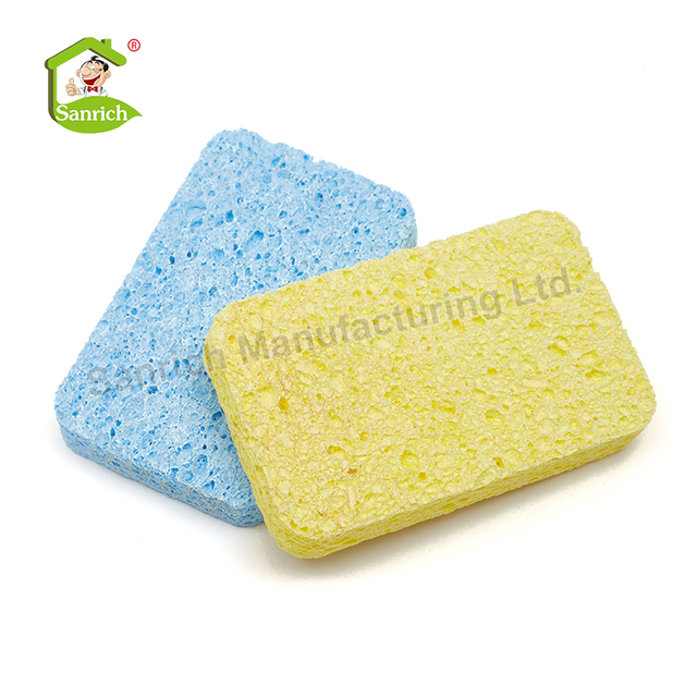 Attractive Magic Custom Wooden Pulp Material Natural Dishcloth Sponge Eraser Kitchen Cleaning Compressed Cellulose Sponge Scourer Block