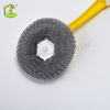 Kitchen Clean Long Handle Bbq Mesh Scourer Dish Pot Washing Scrubber Brush Pad With Handle