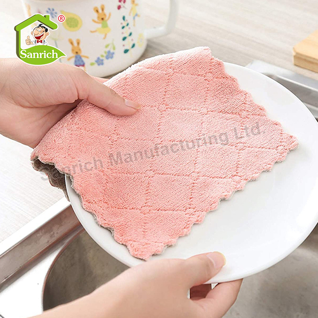 Suppliers of Custom Colourful Eco Coral Velvet Ultra Absorbent Washable Sublimation Kitchen Daily Clean Rag Dish Towels Cloth Roll Set