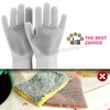 100% Food Grade Dishwashing Cleaning Silicone Rubber Magic Scrubber Gloves with Wash Scrubber in One
