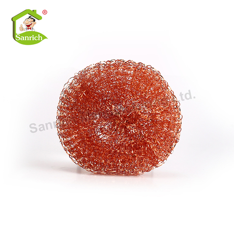 Household Copper-plated Steel Wire Mesh Scourer Washing Flat Round Cleaning Ball