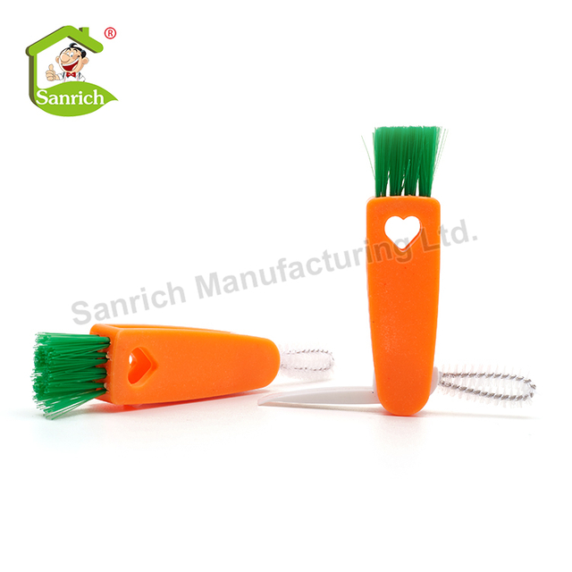 3 In 1 Bottle Detail Brush Portable Multifunctional Rubber Ring Groove Cleaning Brush Cup Cover Cleaning Brush