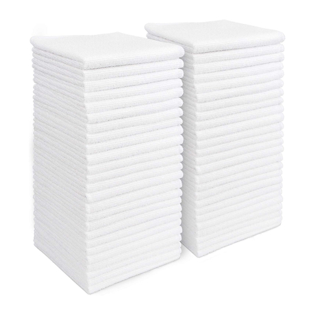 High White Microfiber Rag Multi-Functional Kitchen Scouring Pad Dish Cloth for Dishwashing and Car Wiping Plain Style