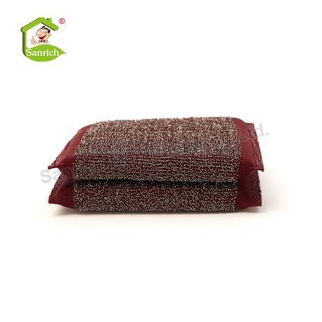 China Supply Microfiber Cloth Scourer Scouring Pads 410/430ss Stainless Steel Cleaning Pad Kitchen Dish Washing Abrasive Wire Scrubber Sponge