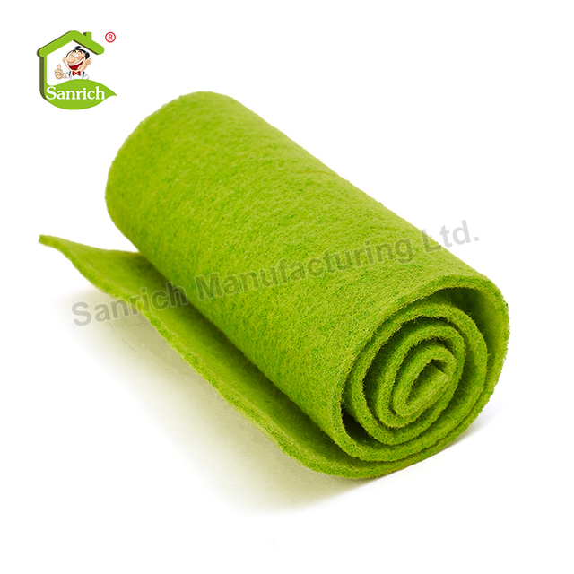 Green Cellulose Fiber Cloth Scouring Scrubber Nylon Sponge Pad Cloth in Rolls Raw Material for Kitchen Dish Washing Sponges