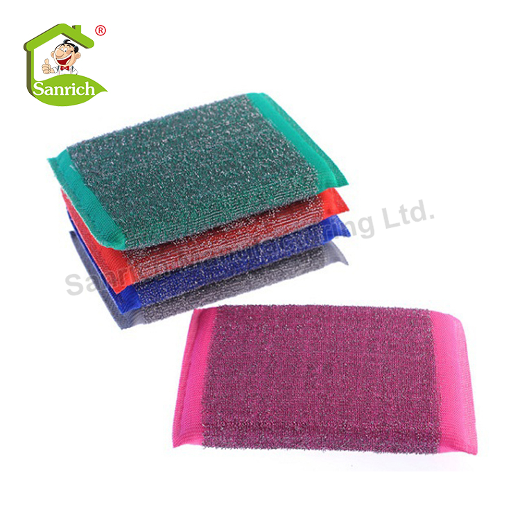 Unique Bargains Metal Wire Scouring Pad Sponge Kitchen Bowl Dish Cleaning  Double Side Scrubber