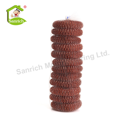 Industrial Use Household Kitchen Washing Copper Plated Stainless Steel Wire Mesh Cleaning Ball