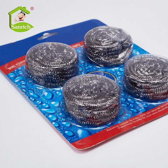 Wholesale 4pcs Kitchen Dishwash Cleaning Stainless Steel Mesh Scourer 18gr