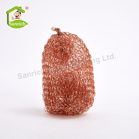 Eco-friendly Household Copper Plated Stainless Steel Wire Scourer / Scrubber Cleaning Ball
