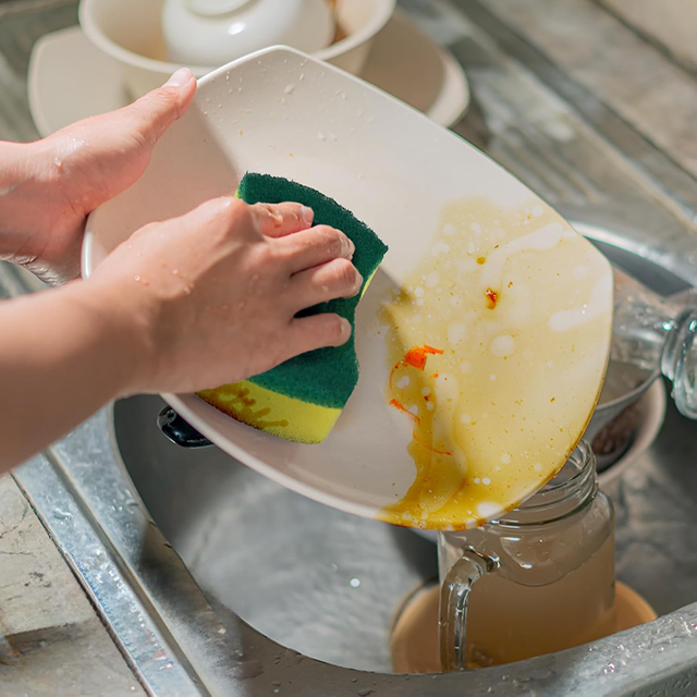 High Density Dishwashing Sponge for Kitchen Scouring Pad Dipping Gumming Durable Washing Dishes Sponges for Pot Stove Household the United States