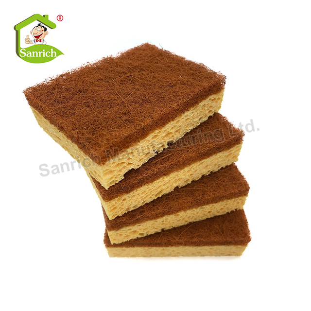Eco Friendly Dish Washing Natural Plant-Based Biodegradable Kitchen Compostable Fiber Cellulose Scrub Sponge
