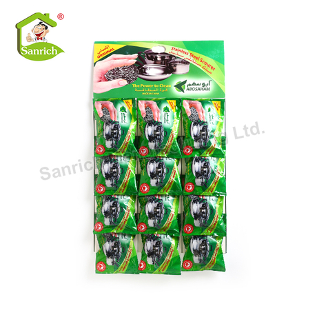 Washing Dish Cleaning Scourer Stainless Steel Wool Scrubber Wire 410 430 Prices for Dishes in Hanging Card Packing