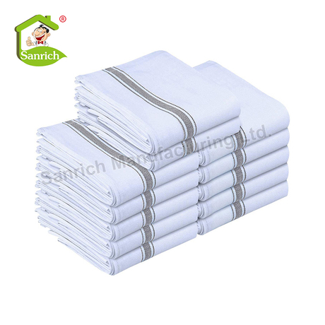 Best Seller Printed Ecofriendly 100% Organic Cotton Solid Colorful Tea Towel Kitchen Cleaning Cloth Dish Towel