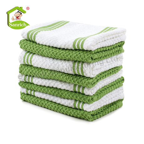 100% Cotton Knit Dish Towel Customized High Quality Absorbent Custom Print Home Kitchen Cleaning Hand Towels Dish Set