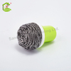 Hot Sale Stainless Steel Scourer with Plastic Handle Kitchen And Pot Cleaning Stainless Steel Wire Scourer Metal Scrubber