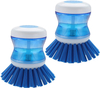 Kitchen Dishwashing Brush Scrubber Cleaning Cleaner Dish Soap Brush Grips Press Soap Dispensing Palm Brush
