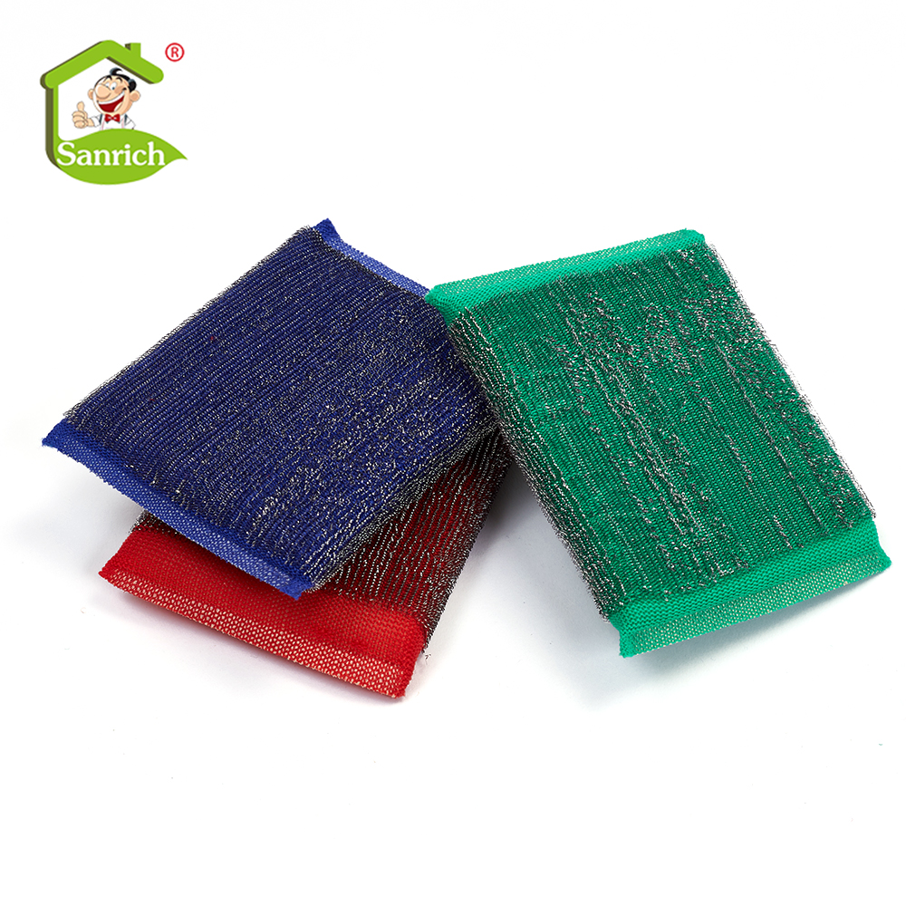 High quality scouring dish sponges with the steel wire dishwasher washing sponges scouring pad