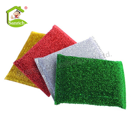 Kitchen Stainless Steel Wire Sponge Scourer Washable Metal Cleaning Dish Sponge Dishwashing Magic Sponge Scouring Pad