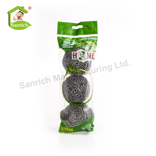 Kitchen Dish Wash Cleaning Metal Steel Wool Scrubber Stainless Scourer Ball 0.13mm in Bulk