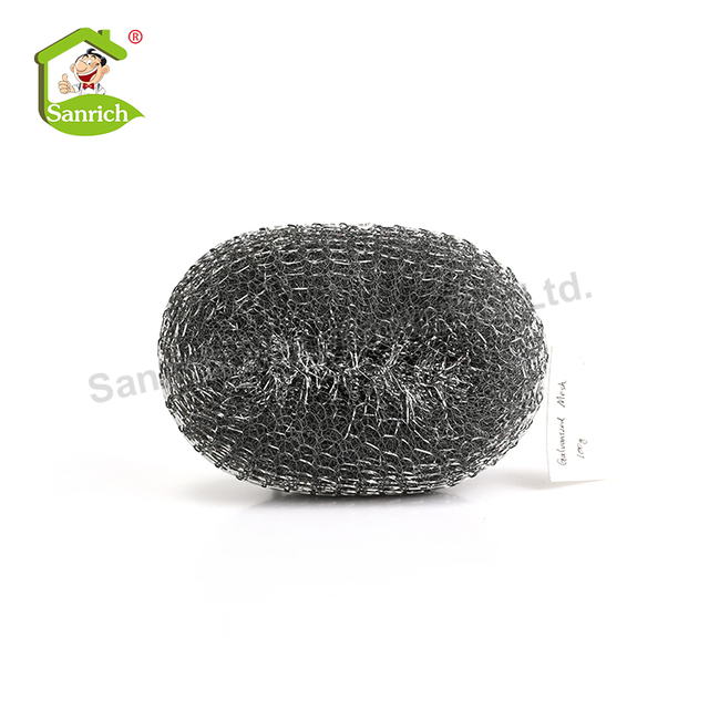 Oval Galvanized Iron Mesh Scourer Wire Rope Cleaning Ball for Kitchen Cleaning