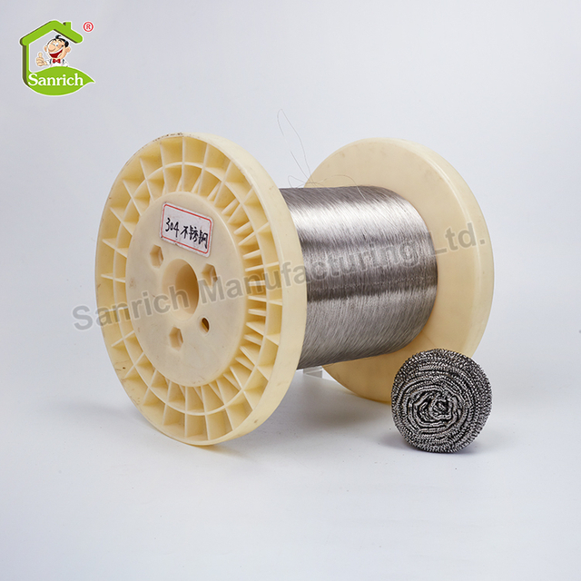 Ss 410 Grade 0.13mm Silver Stainless Steel Wire Cloth Kitchen Scourer Scrubber Brush Cleaning Ball Raw Material
