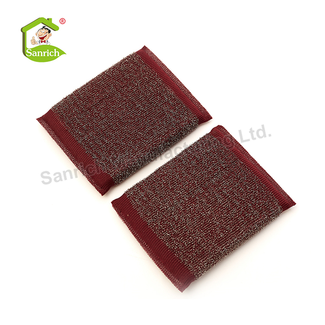 China Supply Microfiber Cloth Scourer Scouring Pads 410/430ss Stainless Steel Cleaning Pad Kitchen Dish Washing Abrasive Wire Scrubber Sponge