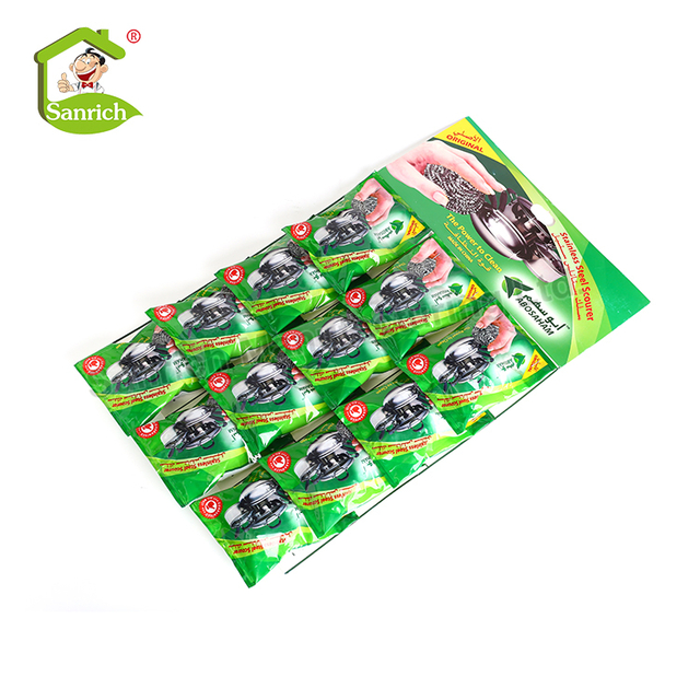 Washing Dish Cleaning Scourer Stainless Steel Wool Scrubber Wire 410 430 Prices for Dishes in Hanging Card Packing