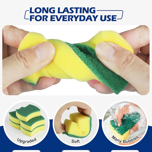 Heavy Duty Wholesale Sponge Scouring Pad Dishwashing High Density Sponge Household Sponge Scrubber